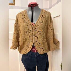 Women's Crochet Cardigan Sweater Size Medium